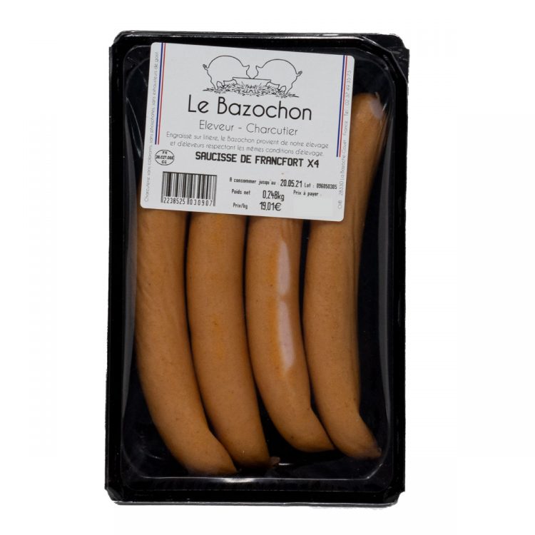 Cuisson Des Saucisse De Francfort Saucisse De Francfort 21 Saucisse de Francfort par 4 - Acompte - Le Panier de la Ferme
